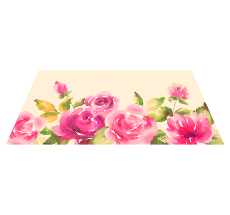 Pink floral design floral vinyl rug - TenStickers