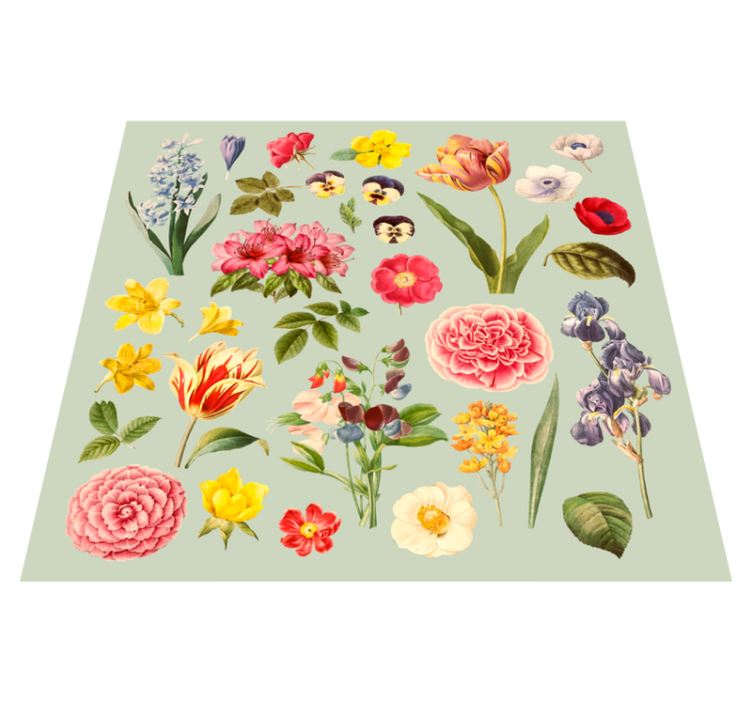 Floral Botanical Assortment floral vinyl rug - TenStickers