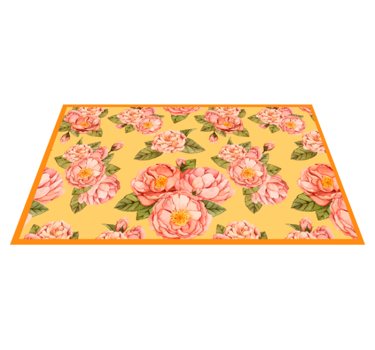 Botanical Blossoming Elegance floral vinyl rug - TenStickers