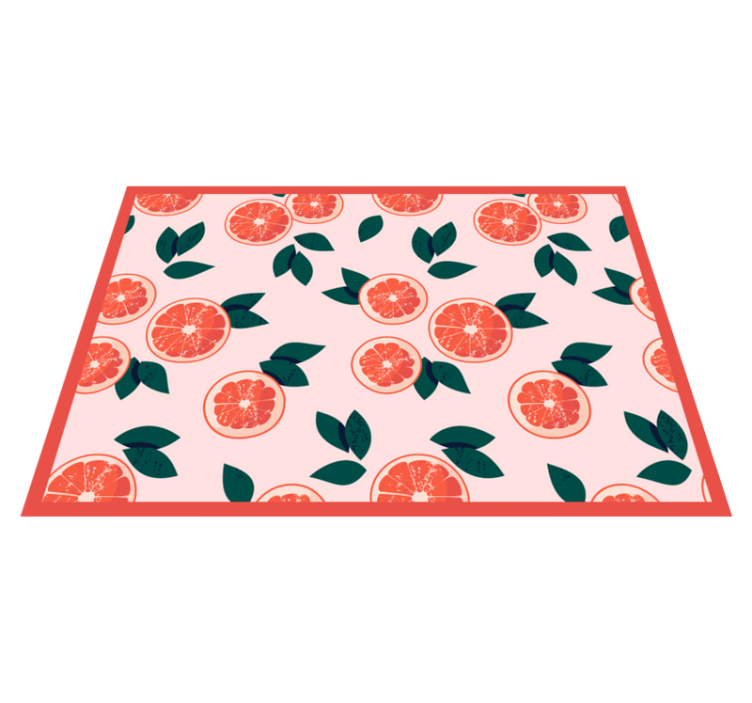 Pink citrus blossom floral vinyl rug - TenStickers