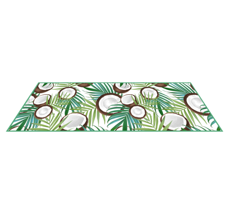 Coconut leaf pattern kitchen vinyl rug - TenStickers