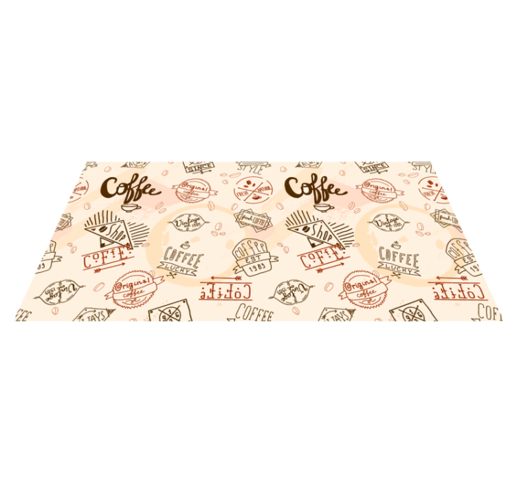 Coffee inspired pattern kitchen vinyl rug - TenStickers