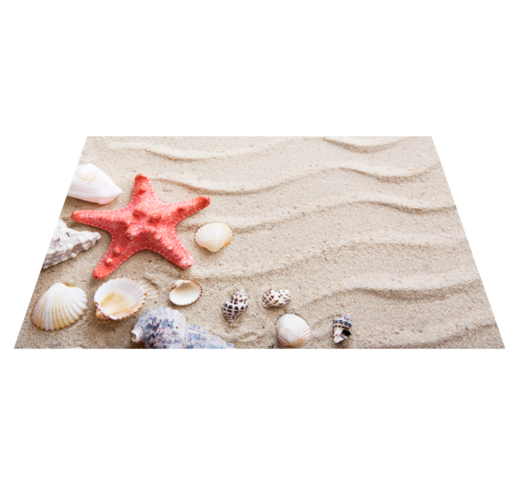 Beach Inspired Scene bathroom vinyl rug - TenStickers