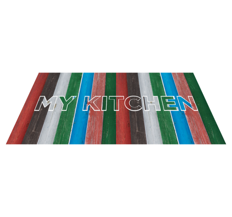 STRIPED COLORFUL KITCHEN kitchen vinyl rug - TenStickers