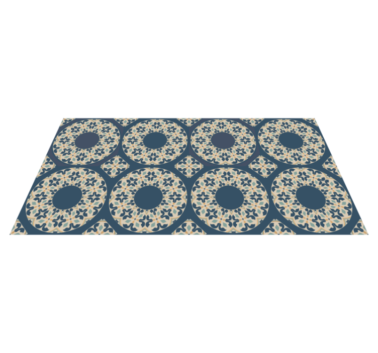 CIRCULAR PATTERNS BLUE mosaic vinyl rug - TenStickers