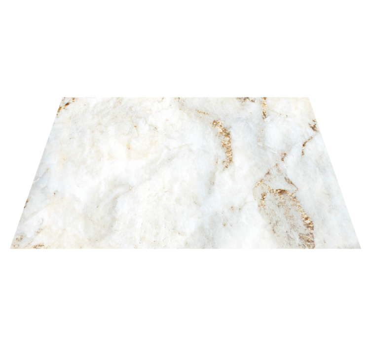 White and gold marble stone vinyl rug - TenStickers