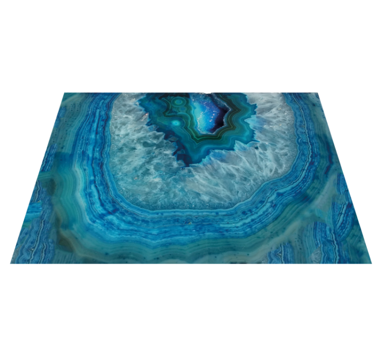 Stunning Blue Agate marble vinyl rug - TenStickers