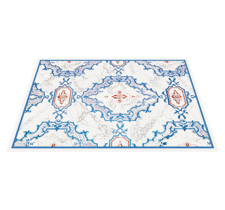 Elegant Blue Patterns marble vinyl rug - TenStickers
