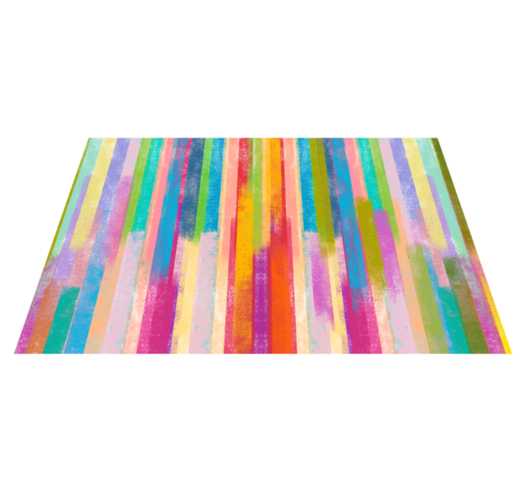 Vibrant Striped Motifs wood effect vinyl rug - TenStickers