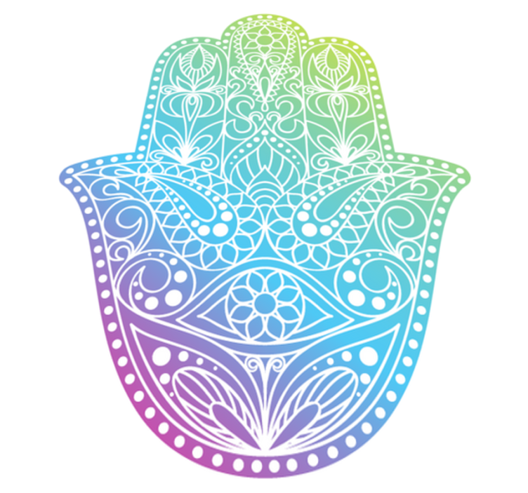 Gradient hand of Fatima mandala vinyl rug - TenStickers