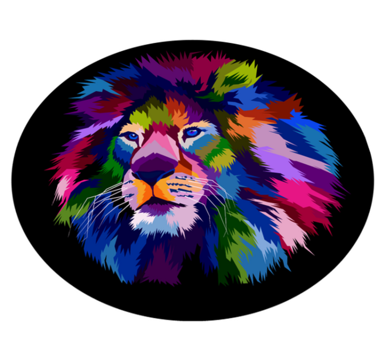 Colorful Lion Head animal vinyl rug - TenStickers