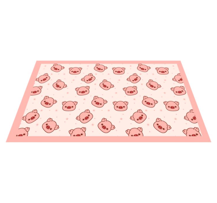 Cute Pig Patterns kids vinyl rug - TenStickers