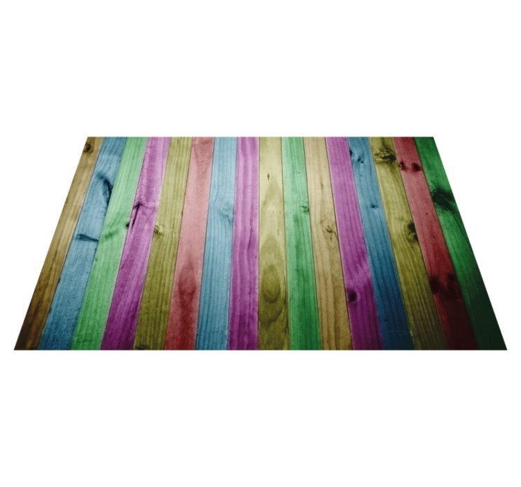 Vibrant Wooden Stripes wood effect vinyl rug - TenStickers