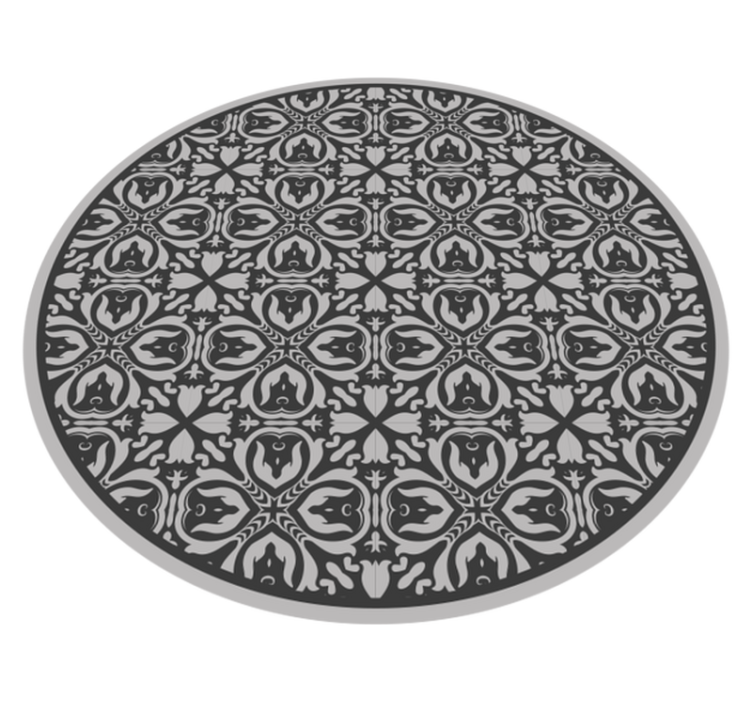 Geometric Floral Motifs textured vinyl rug - TenStickers