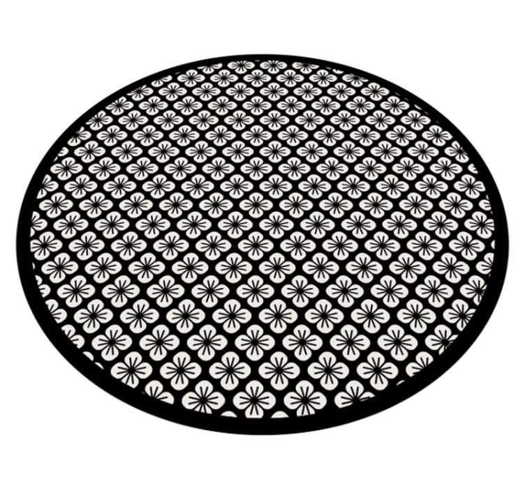 Black Floral Arrangement floral vinyl rug - TenStickers