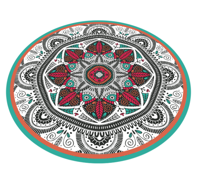 Circular grey focus mandala vinyl rug - TenStickers