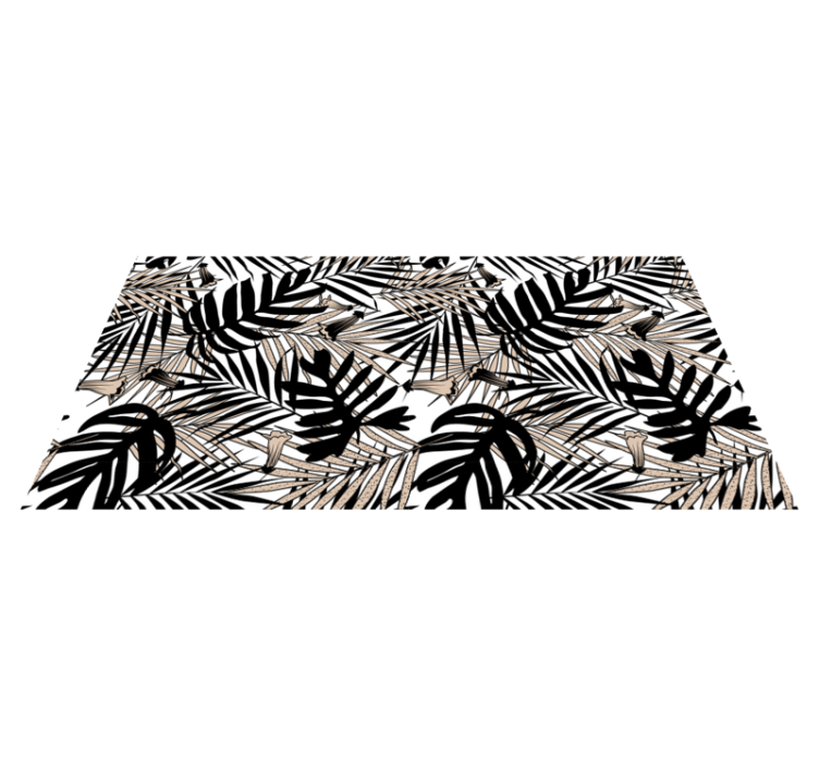 Tropical Leaf Element nature vinyl rug - TenStickers