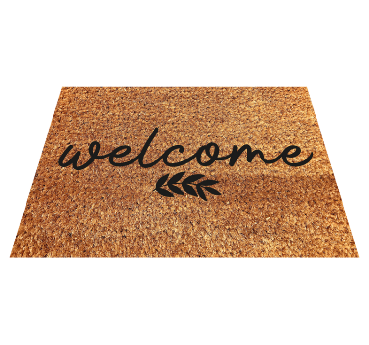 Welcome coconut fiber entrance hall vinyl rug - TenStickers