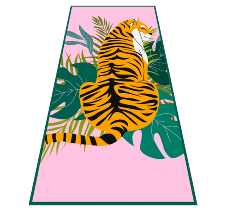 Tropical tiger scene animal vinyl rug - TenStickers