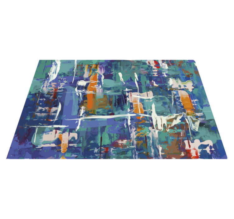 Colorful abstract splash textured vinyl rug - TenStickers
