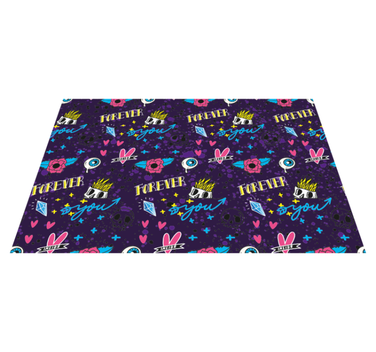 FOREVER YOU text and elaments design kids vinyl rug - TenStickers