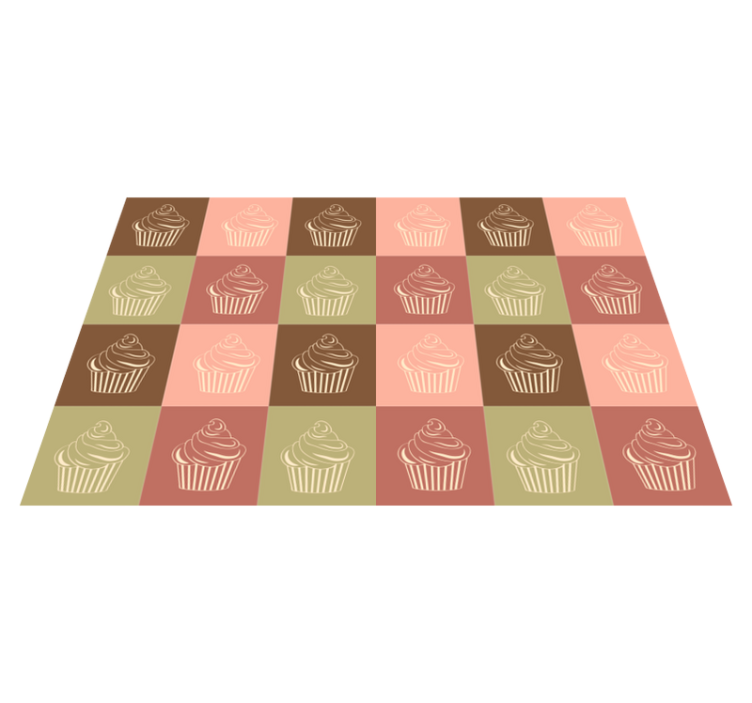 Cupcake Pattern Play kids vinyl rug - TenStickers