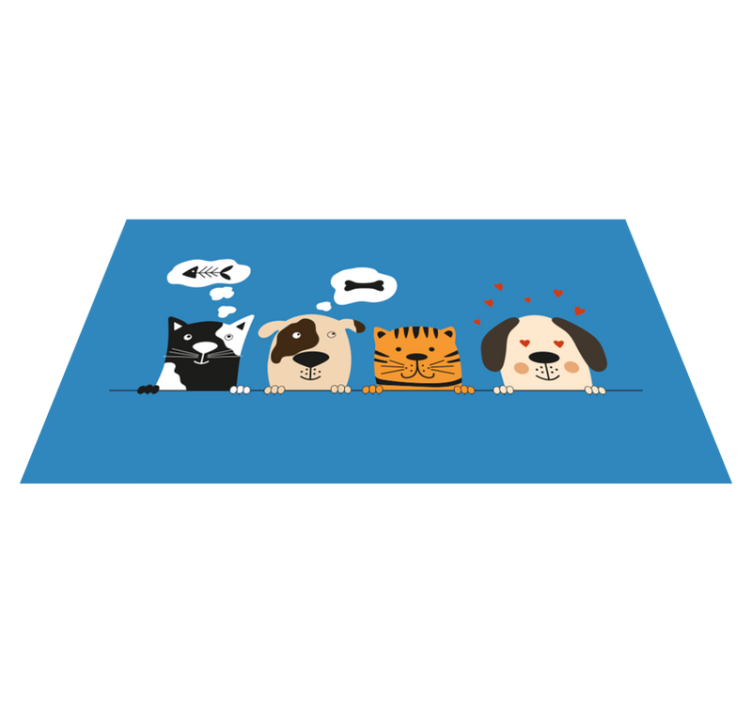 Cute pet expressions entrance hall vinyl rug - TenStickers