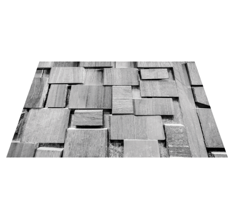Textured Blocks wood effect vinyl rug - TenStickers
