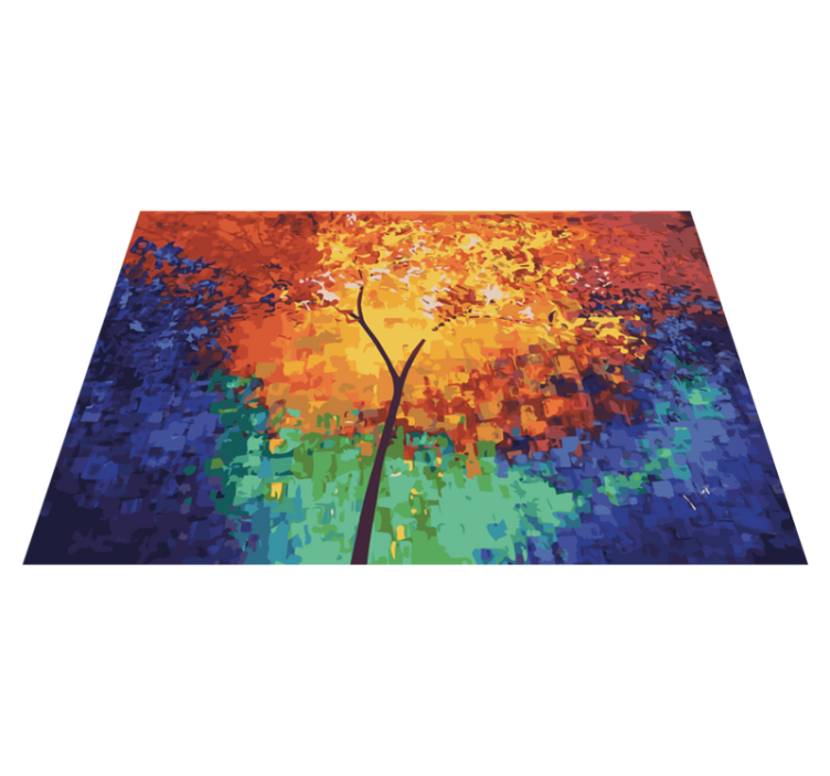 Colorful Tree Burst nature vinyl rug - TenStickers