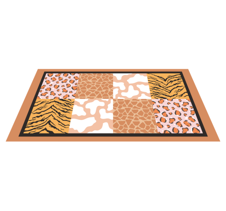 Animal print vinyl rug with wild animal designs - TenStickers