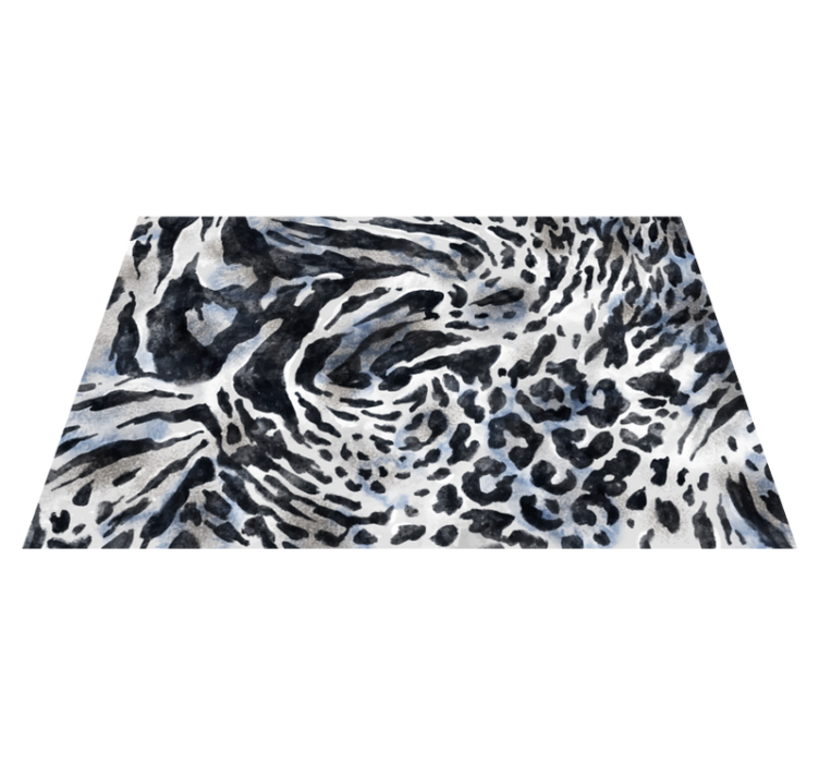 Wild black and white  animal print vinyl rug - TenStickers