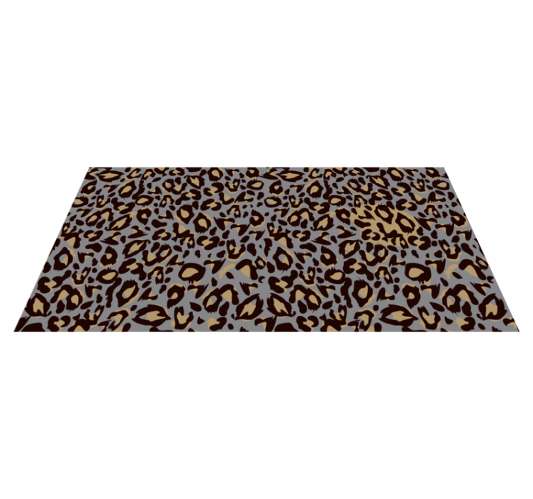 Grey leopard motif animal print vinyl rug - TenStickers