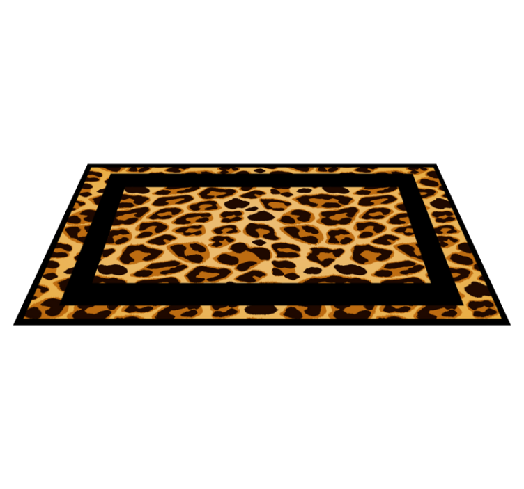 Rectangle leopard motif animal print vinyl rug - TenStickers