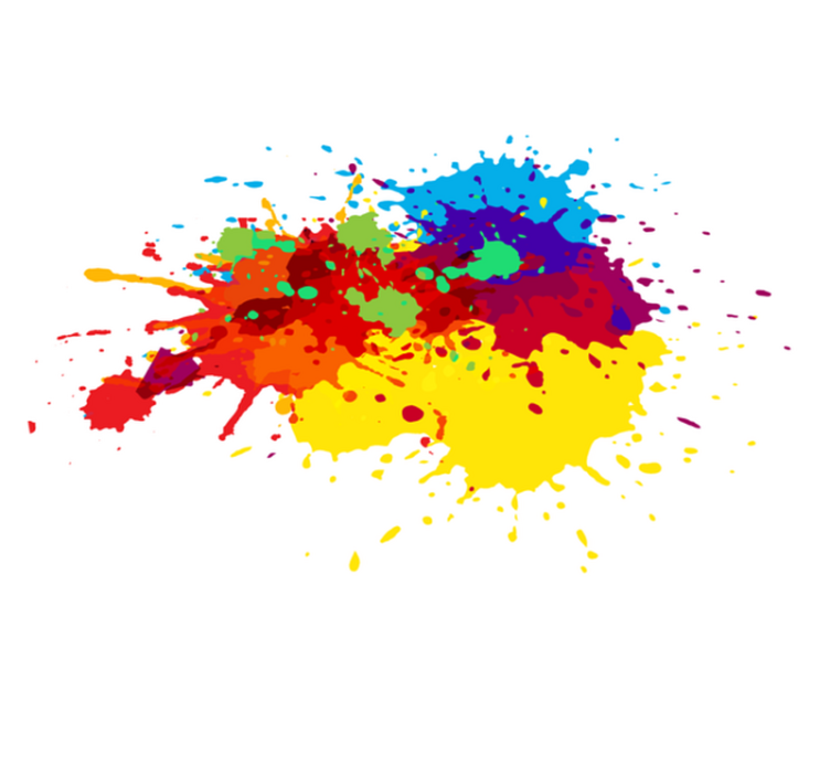 Colorful Splash Art kids vinyl rug - TenStickers