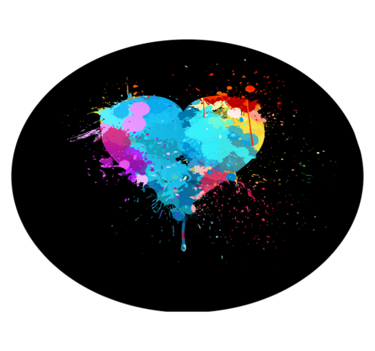 Colorful heart splash teen vinyl rug - TenStickers