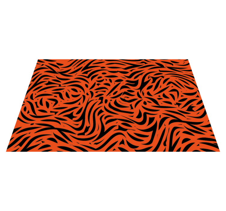 Dynamic Orange Pattern animal print vinyl rug - TenStickers