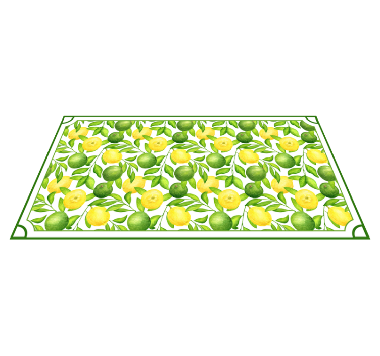 Citrus leaf pattern kitchen vinyl rug - TenStickers