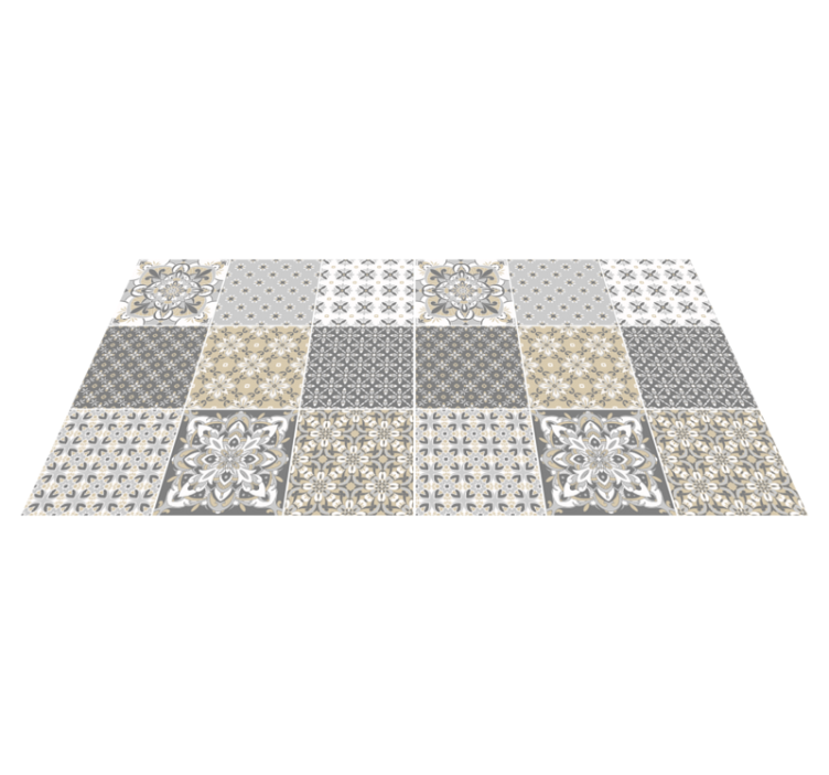 Moroccan style tile effect vinyl kitchen mat - TenStickers