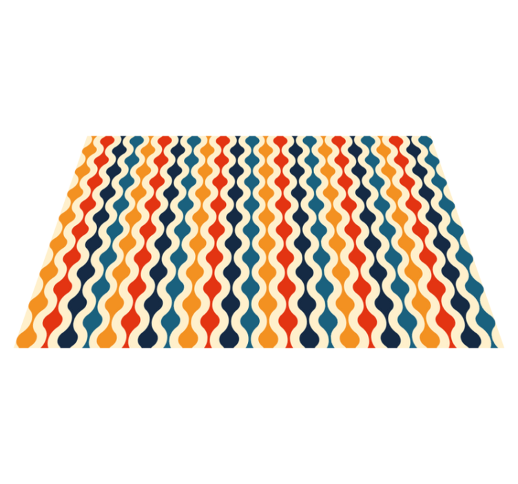 Curved colour waves living room vinyl rug - TenStickers
