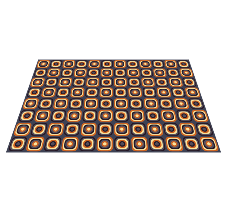 Retro circle pattern living room vinyl rug - TenStickers