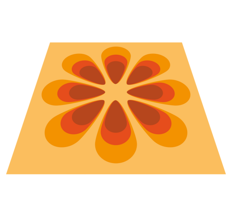 70s Single Flower floral rug - TenStickers