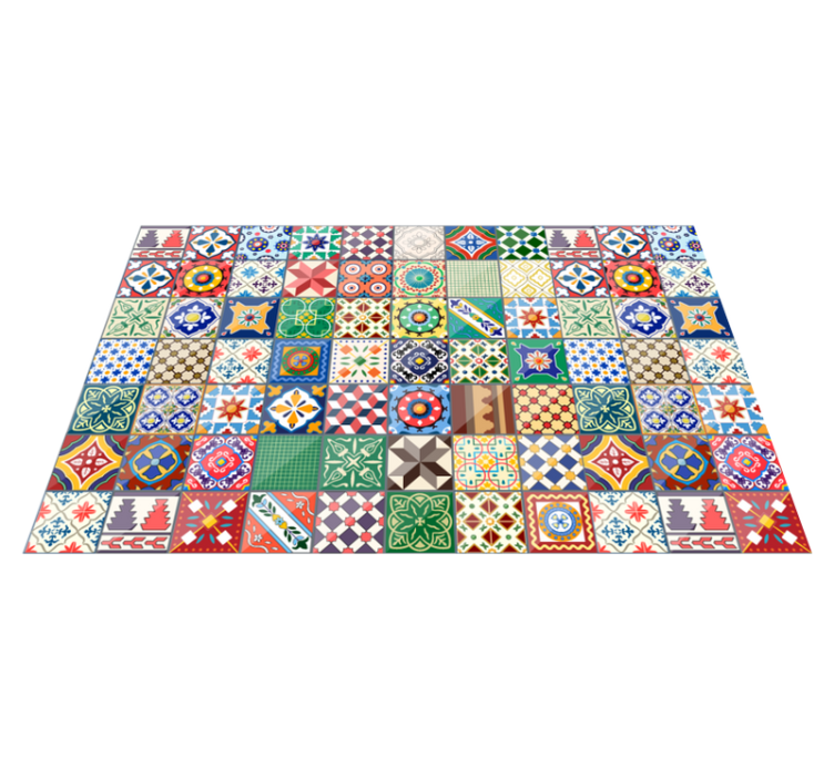 Vibrant mosaic ceramics tile vinyl rug - TenStickers