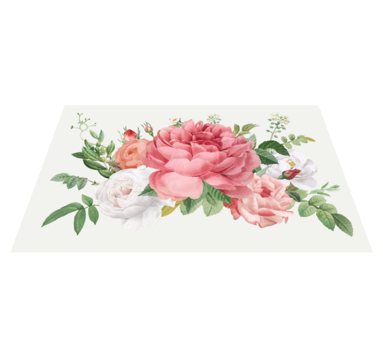 Vibrant floral arrangement floral vinyl rug - TenStickers