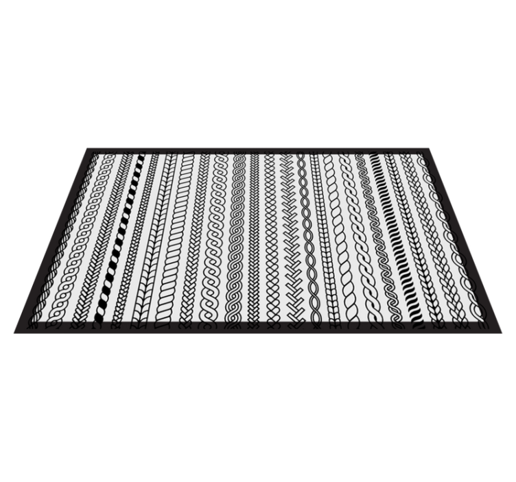 Braid geometric minimalistic bathroom vinyl rug - TenStickers