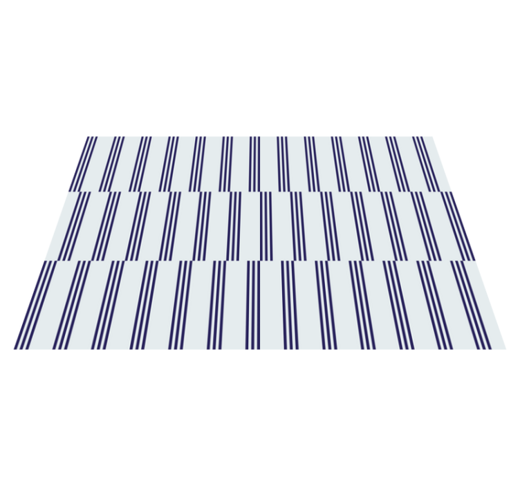 Living room vinyl rug in navy striped design - TenStickers