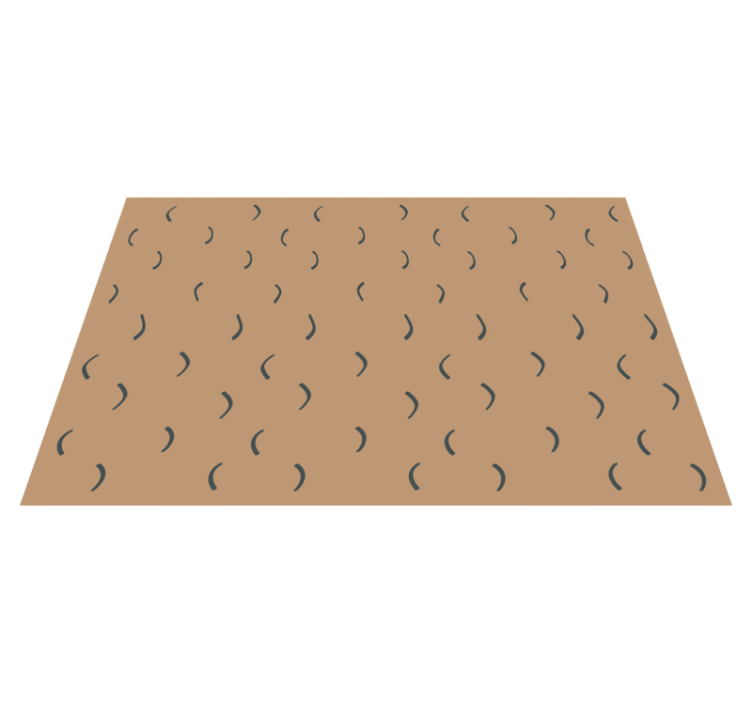 Curved brown pattern minimal vinyl rug - TenStickers