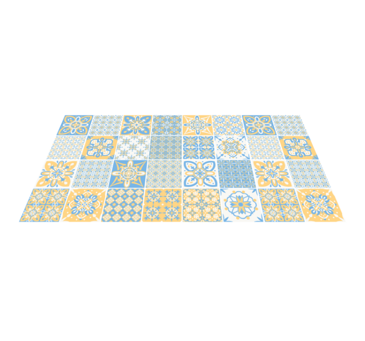 Portuguese mix tiles kitchen vinyl rug - TenStickers