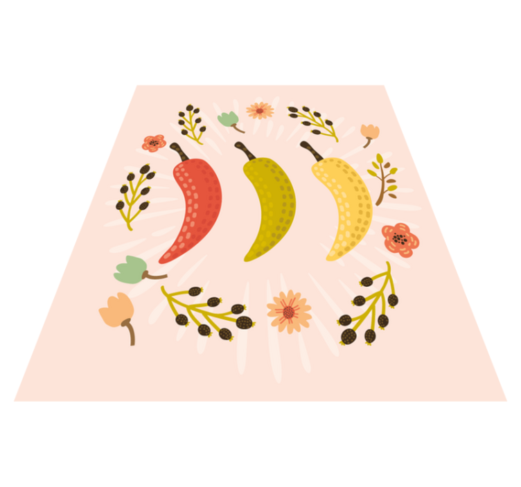 Colorful chili peppers kitchen vinyl rug - TenStickers