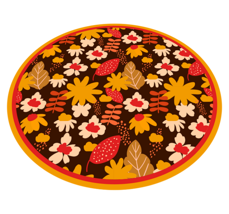 Floral vinyl rug with joyful floral design - TenStickers