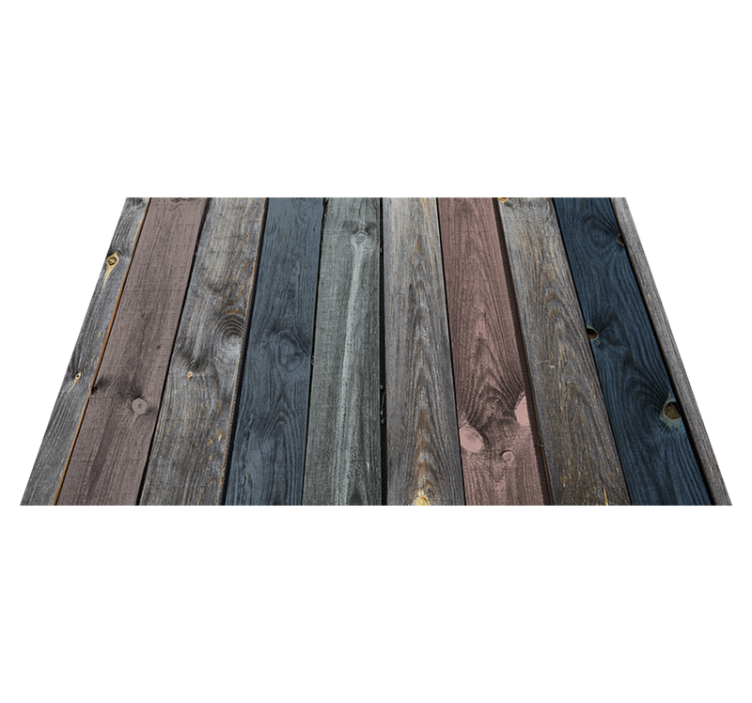 Rustic dark planks wood effect vinyl rug - TenStickers